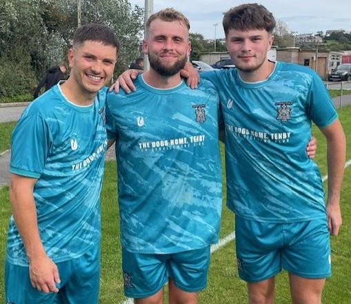 Tenby scorers - Scott Ferney, Lloyd Hughes and Liam Williams. Picture Fraser Watson